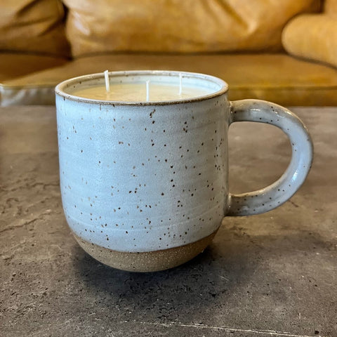 3 Wick Soy Candle Pottery Mug