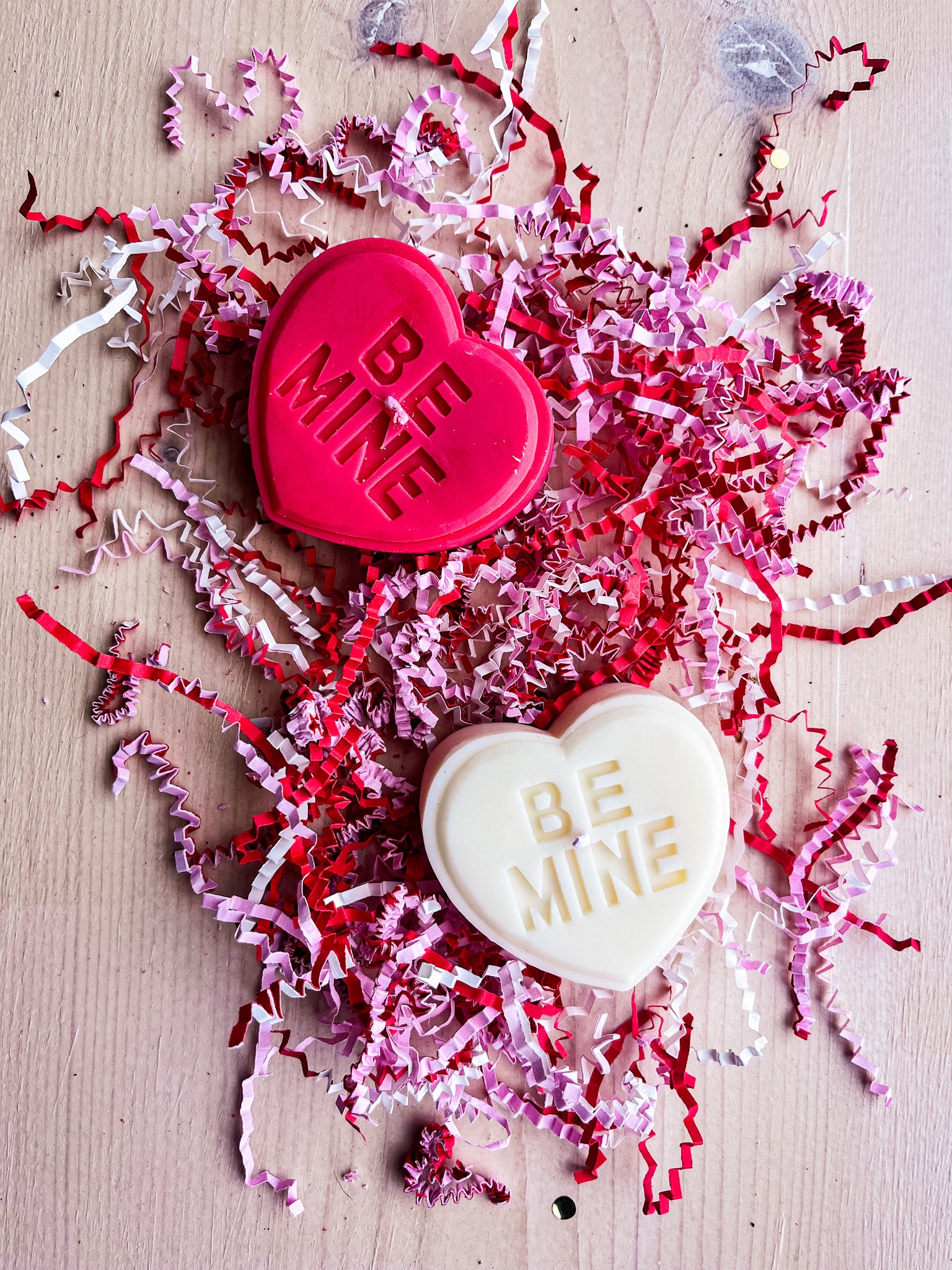 Decorative "Be Mine" candle