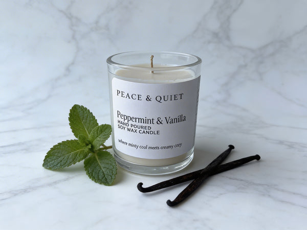 Peppermint & Vanilla soy candle