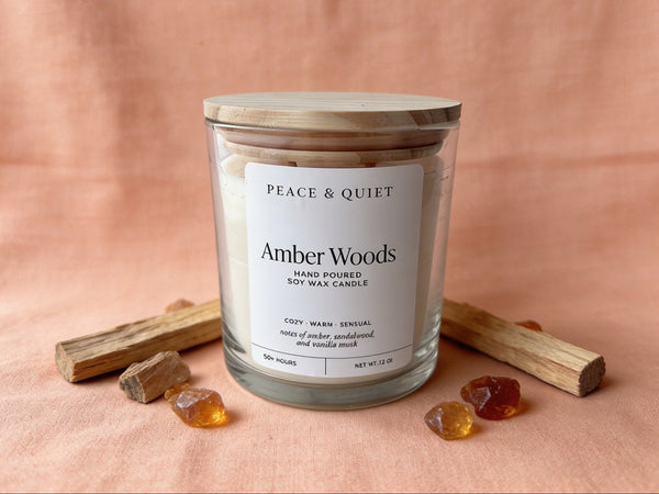 Amber Woods soy candle