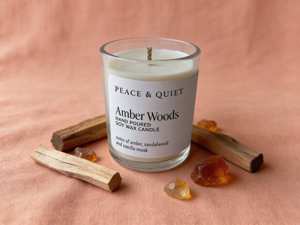 Amber Woods soy candle