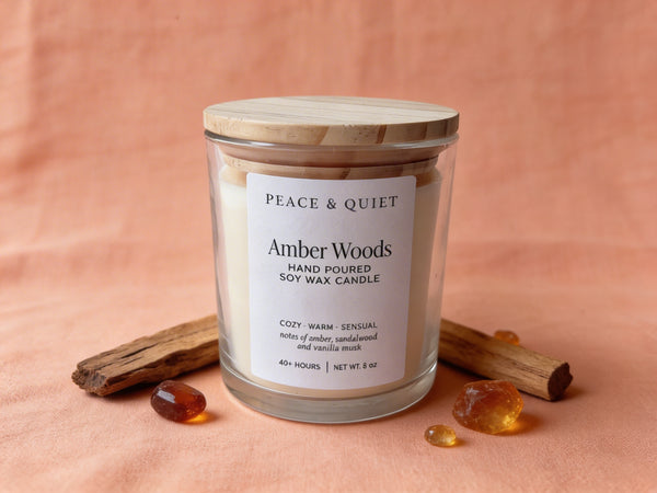 Amber Woods soy candle