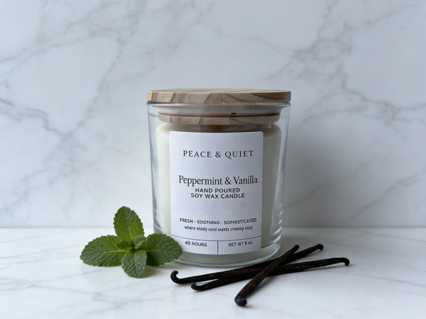 Peppermint & Vanilla soy candle