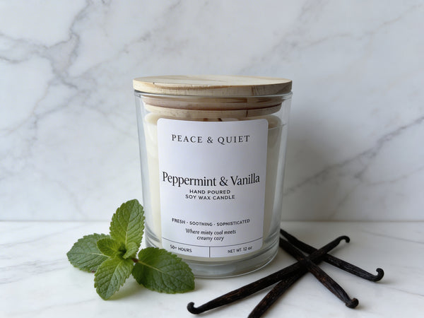 Peppermint & Vanilla soy candle