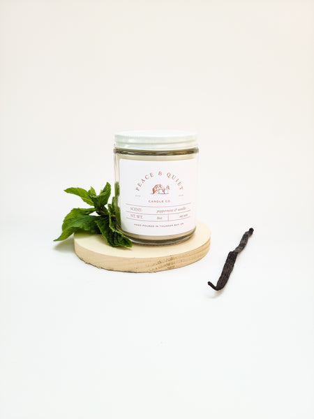 Peppermint & Vanilla soy candle