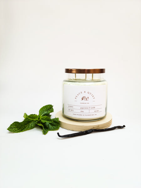 Peppermint & Vanilla soy candle