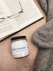 Amber Woods soy candle
